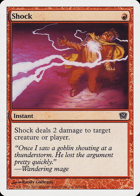 Shock, carta Magic di tipo Instant illustrata da Randy Gallegos