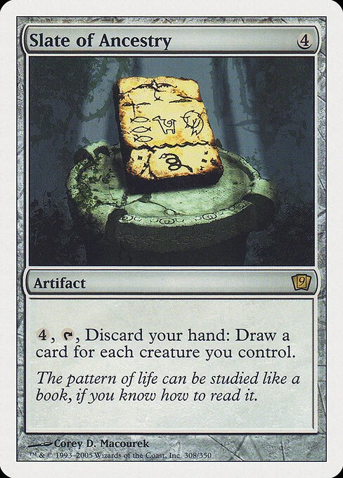 Slate of Ancestry, carta Magic di tipo Artifact illustrata da Corey D. Macourek