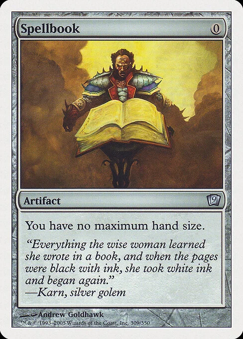 Spellbook, carta Magic di tipo Artifact — Book illustrata da Andrew Goldhawk