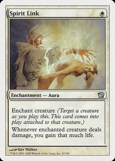 Spirit Link, carta Magic di tipo Enchantment — Aura illustrata da Kev Walker