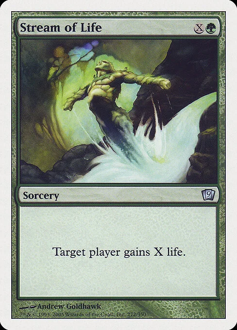 Stream of Life, carta Magic di tipo Sorcery illustrata da Andrew Goldhawk