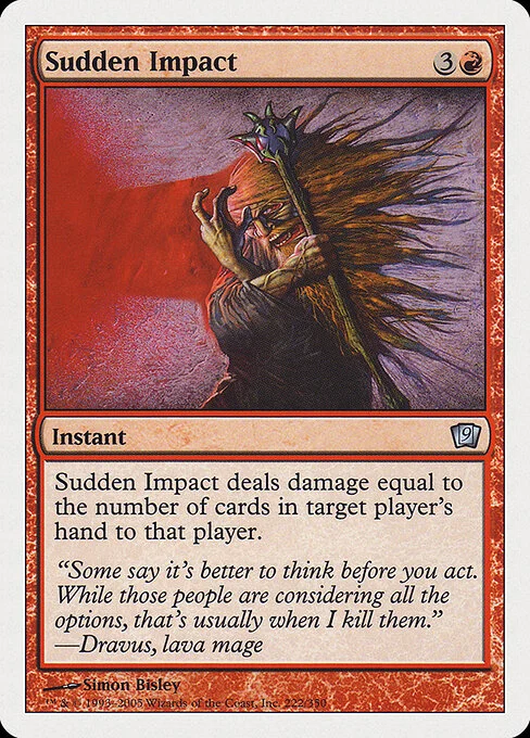 Sudden Impact, carta Magic di tipo Instant illustrata da Simon Bisley
