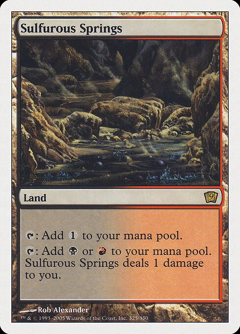 Sulfurous Springs, carta Magic di tipo Land illustrata da Rob Alexander