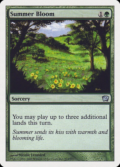 Summer Bloom, carta Magic di tipo Sorcery illustrata da Nicola Leonard