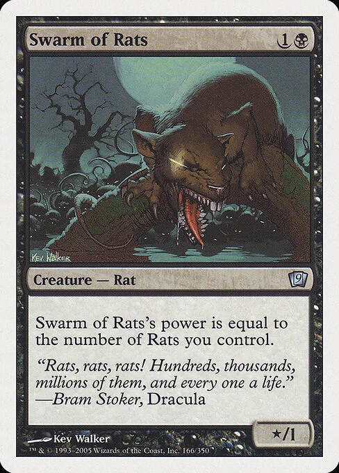 Swarm of Rats, carta Magic di tipo Creature — Rat illustrata da Kev Walker