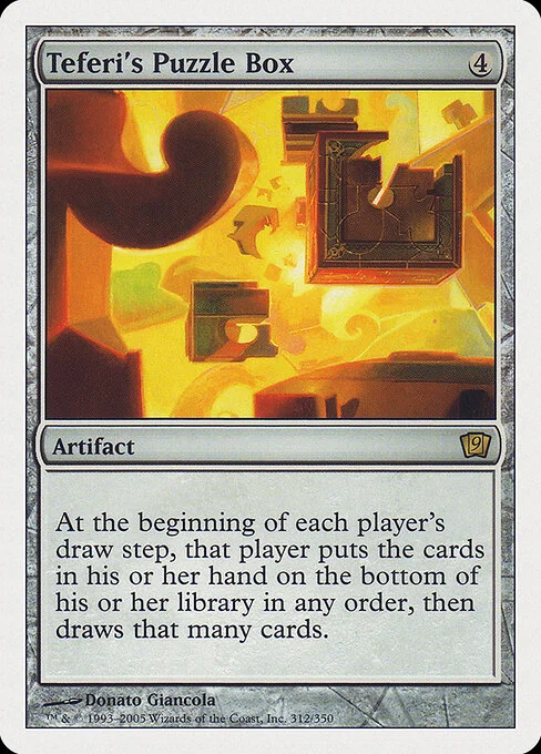 Teferi's Puzzle Box, carta Magic di tipo Artifact illustrata da Donato Giancola