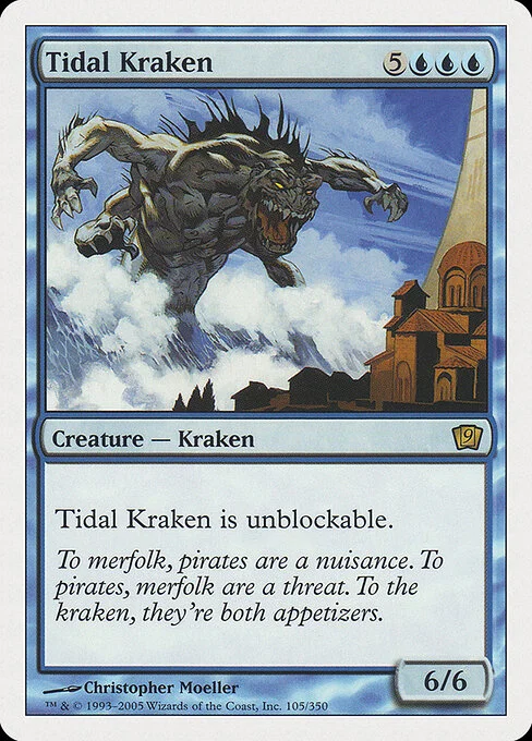 Tidal Kraken, carta Magic di tipo Creature — Kraken illustrata da Christopher Moeller