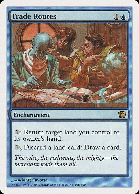Trade Routes, carta Magic di tipo Enchantment illustrata da Matt Cavotta