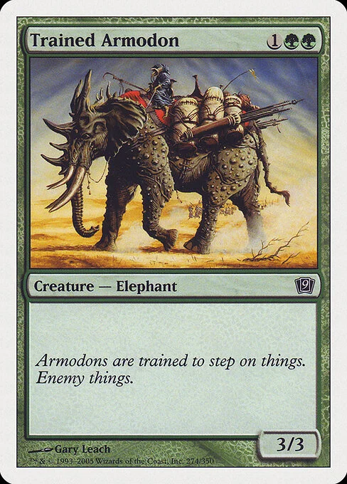 Trained Armodon, carta Magic di tipo Creature — Elephant illustrata da Gary Leach