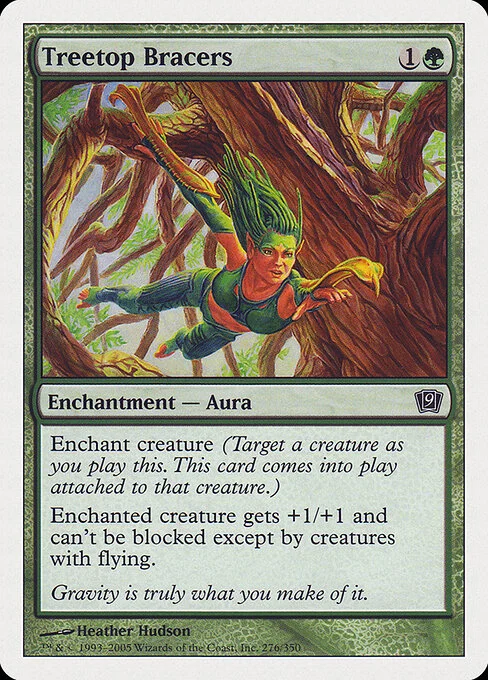 Treetop Bracers, carta Magic di tipo Enchantment — Aura illustrata da Heather Hudson