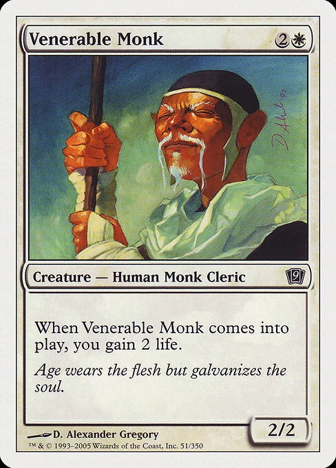 Venerable Monk, carta Magic di tipo Creature — Human Monk Cleric illustrata da D. Alexander Gregory