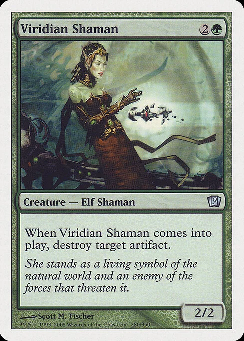 Viridian Shaman, carta Magic di tipo Creature — Elf Shaman illustrata da Scott M. Fischer