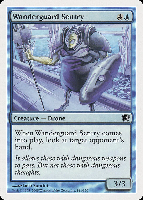 Wanderguard Sentry, carta Magic di tipo Creature — Drone illustrata da Luca Zontini