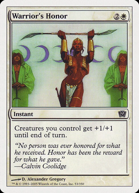 Warrior's Honor, carta Magic di tipo Instant illustrata da D. Alexander Gregory