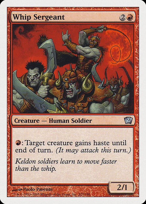 Whip Sergeant, carta Magic di tipo Creature — Human Soldier illustrata da Paolo Parente