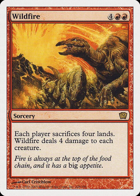 Wildfire, carta Magic di tipo Sorcery illustrata da Carl Critchlow