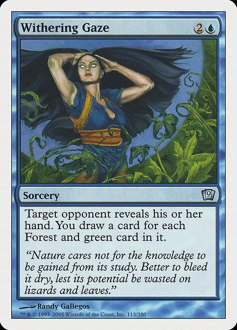 Withering Gaze, carta Magic di tipo Sorcery illustrata da Randy Gallegos