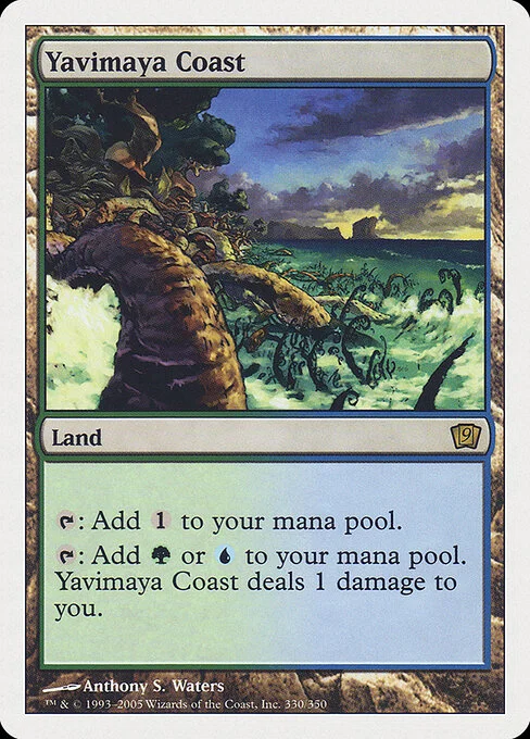 Yavimaya Coast, carta Magic di tipo Land illustrata da Anthony S. Waters