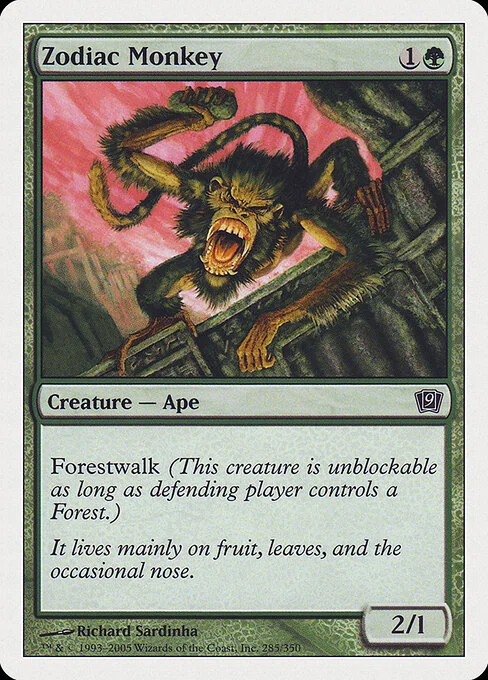 Zodiac Monkey, carta Magic di tipo Creature — Monkey illustrata da Richard Sardinha