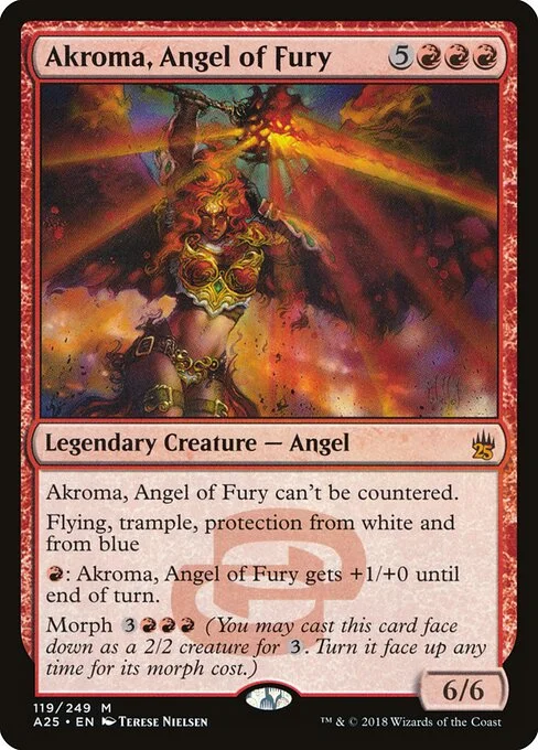 Akroma, Angel of Fury, carta Magic di tipo Legendary Creature — Angel illustrata da Terese Nielsen