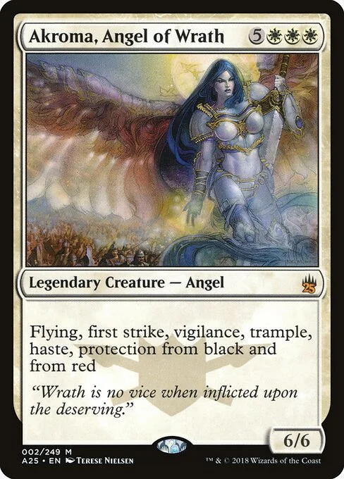 Akroma, Angel of Wrath, carta Magic di tipo Legendary Creature — Angel illustrata da Terese Nielsen