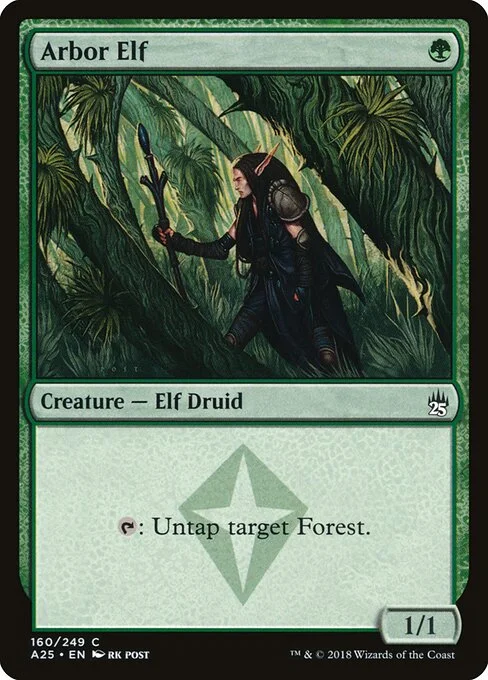Arbor Elf, carta Magic di tipo Creature — Elf Druid illustrata da rk post