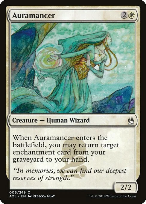 Auramancer, carta Magic di tipo Creature — Human Wizard illustrata da Rebecca Guay