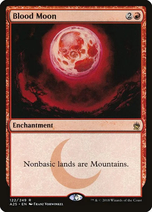 Blood Moon, carta Magic di tipo Enchantment illustrata da Franz Vohwinkel