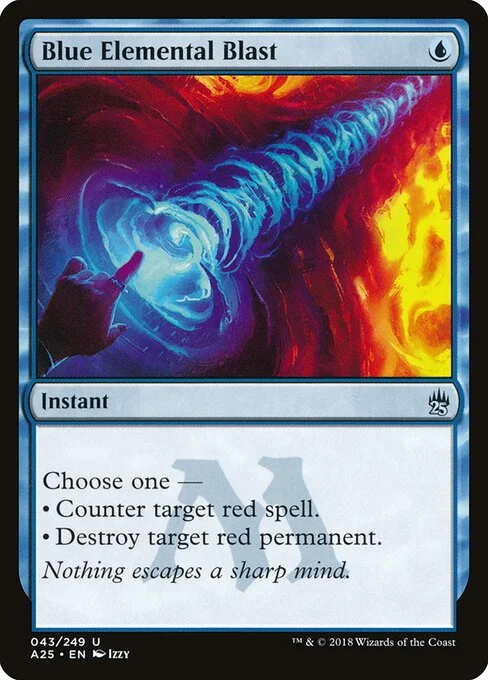 Blue Elemental Blast, carta Magic di tipo Instant illustrata da Izzy