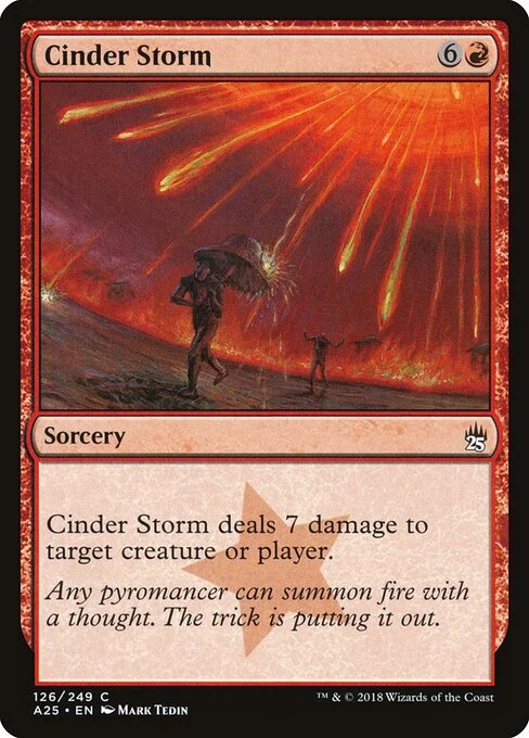 Cinder Storm, carta Magic di tipo Sorcery illustrata da Mark Tedin