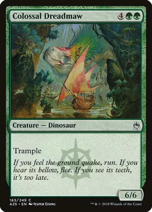 Colossal Dreadmaw, carta Magic di tipo Creature — Dinosaur illustrata da Jesper Ejsing