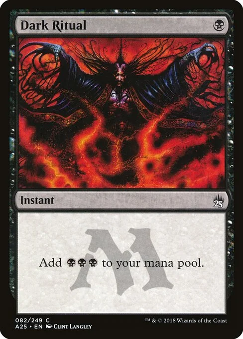 Dark Ritual, carta Magic di tipo Instant illustrata da Clint Langley