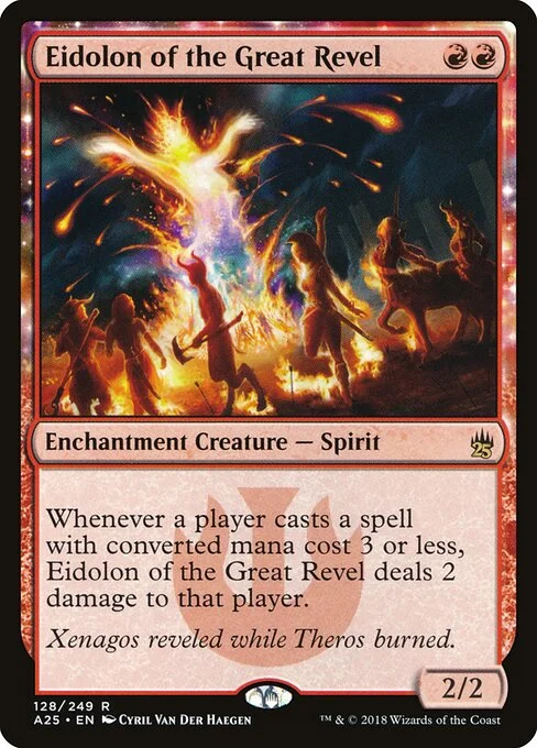 Eidolon of the Great Revel, carta Magic di tipo Enchantment Creature — Spirit illustrata da Cyril Van Der Haegen