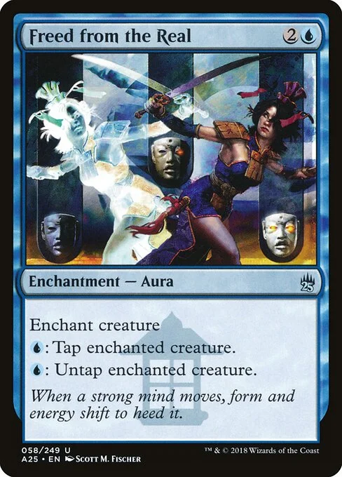 Freed from the Real, carta Magic di tipo Enchantment — Aura illustrata da Scott M. Fischer
