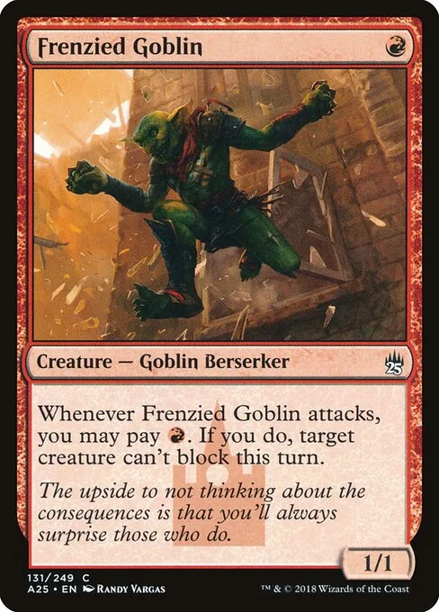 Frenzied Goblin, carta Magic di tipo Creature — Goblin Berserker illustrata da Randy Vargas