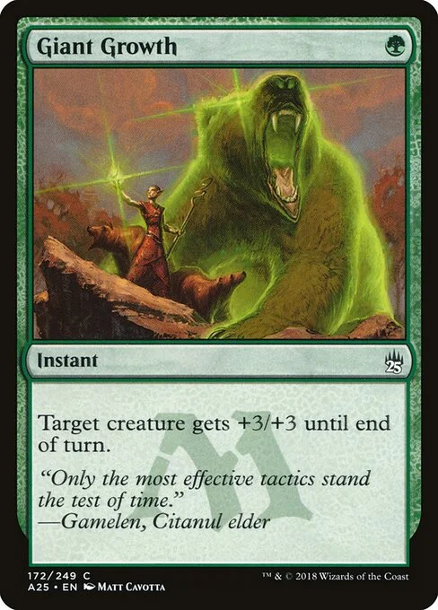 Giant Growth, carta Magic di tipo Instant illustrata da Matt Cavotta