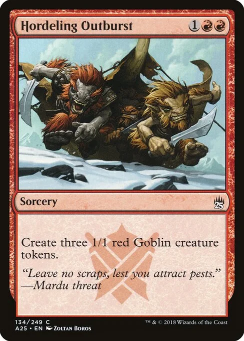 Hordeling Outburst, carta Magic di tipo Sorcery illustrata da Zoltan Boros