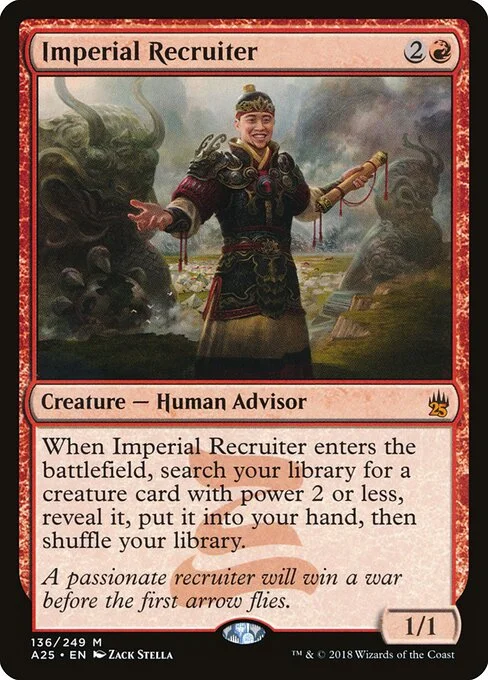 Imperial Recruiter, carta Magic di tipo Creature — Human Advisor illustrata da Zack Stella