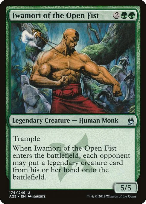 Iwamori of the Open Fist, carta Magic di tipo Legendary Creature — Human Monk illustrata da Paolo Parente