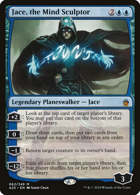 Jace, the Mind Sculptor, carta Magic di tipo Legendary Planeswalker — Jace illustrata da Jason Chan