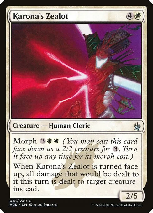 Karona's Zealot, carta Magic di tipo Creature — Human Cleric illustrata da Alan Pollack