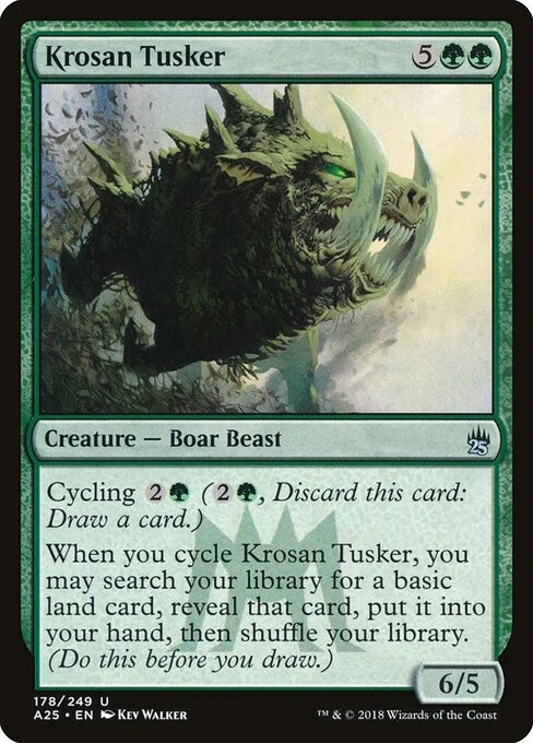 Krosan Tusker, carta Magic di tipo Creature — Boar Beast illustrata da Kev Walker