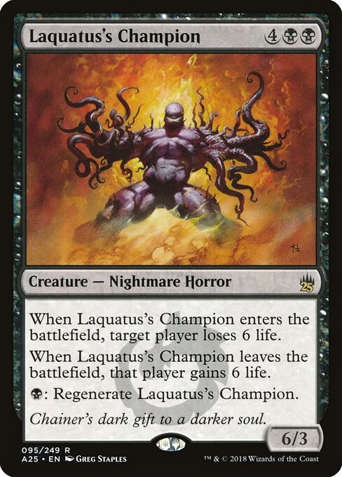 Laquatus's Champion, carta Magic di tipo Creature — Nightmare Horror illustrata da Greg Staples