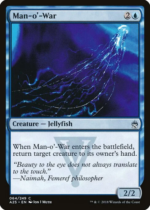 Man-o'-War, carta Magic di tipo Creature — Jellyfish illustrata da Jon J Muth