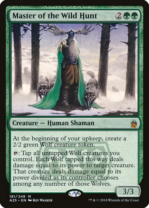 Master of the Wild Hunt, carta Magic di tipo Creature — Human Shaman illustrata da Kev Walker