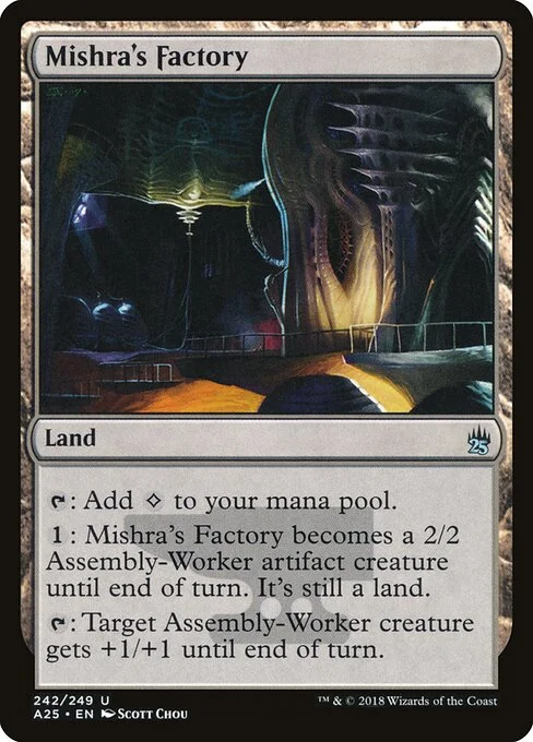 Mishra's Factory, carta Magic di tipo Land illustrata da Scott Chou