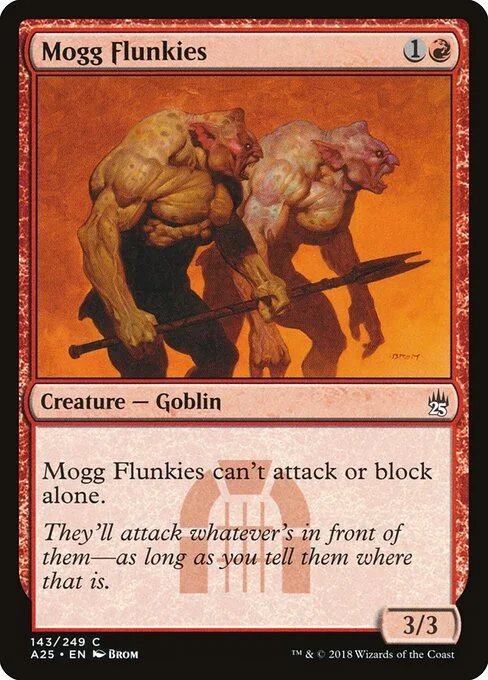 Mogg Flunkies, carta Magic di tipo Creature — Goblin illustrata da Brom
