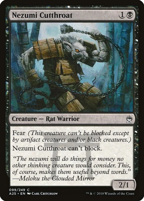 Nezumi Cutthroat, carta Magic di tipo Creature — Rat Warrior illustrata da Carl Critchlow