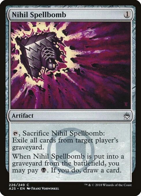 Nihil Spellbomb, carta Magic di tipo Artifact illustrata da Franz Vohwinkel