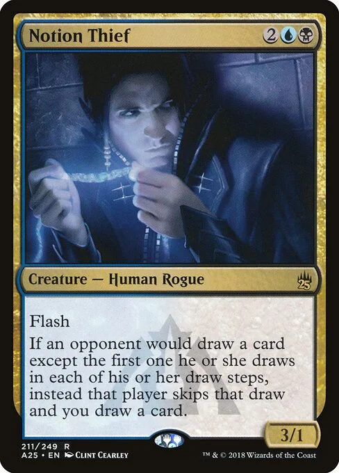 Notion Thief, carta Magic di tipo Creature — Human Rogue illustrata da Clint Cearley
